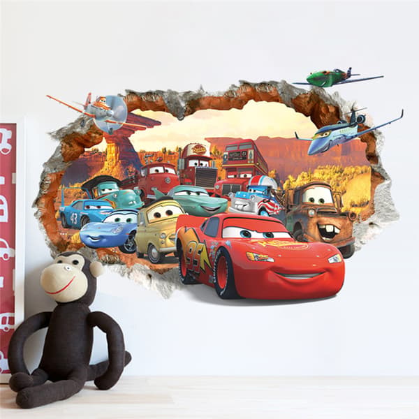 2-pack för Disney Pixar Bilar Piston Cup Champs Peel and Stick Väggdekor