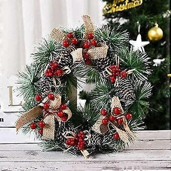 Julkrans, Dörrdekorationer, Blomster, Jultomte, Heminredning