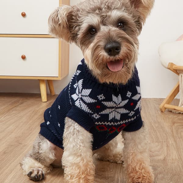 Hunde julesweater efterår og vinter varmt kæledyrstøj l