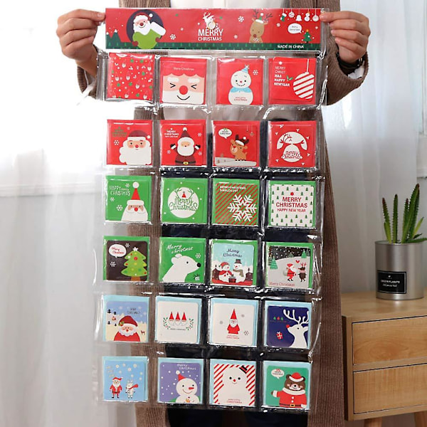 Vikbara kort med kuvert, geniala designer för perfekt julfest, 144 unika designer kreativt sticker-sortiment, mini söta kort