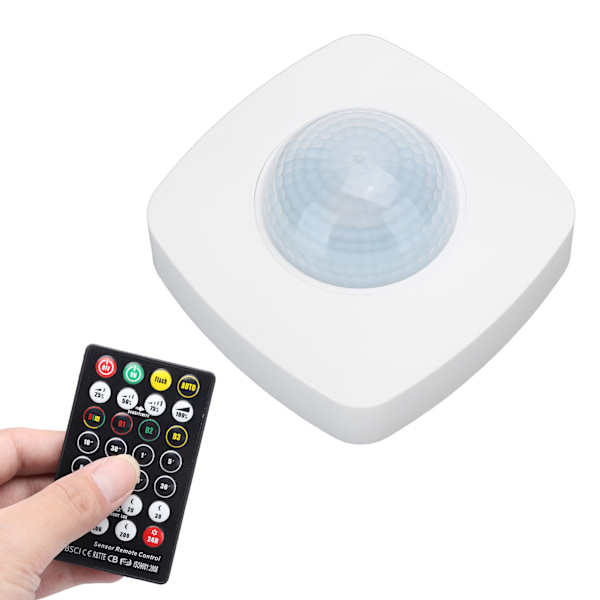 Infraröd Sensor Människokroppsavkänningsbrytare Detektor med Fjärrkontroll 220‑240V/AC