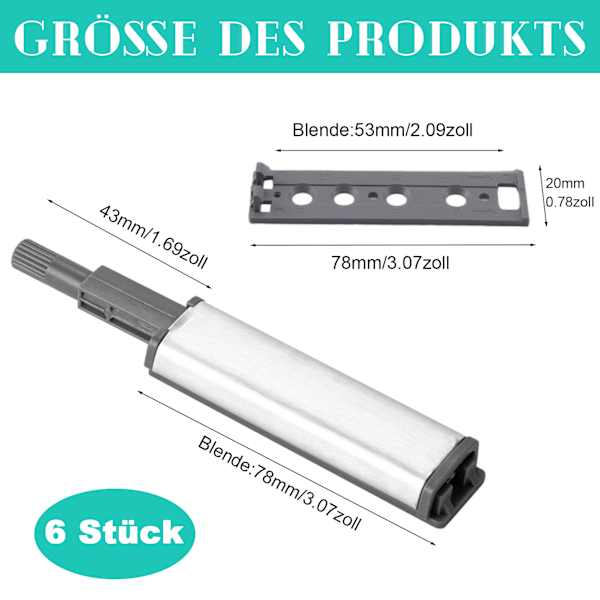 Dörr- och lådförbättrare, mjukstängning för dörrar Magnetiska spärrar säkerställer enkel trycköppning, elegant design anpassar sig till de flesta möbler (6-pack)