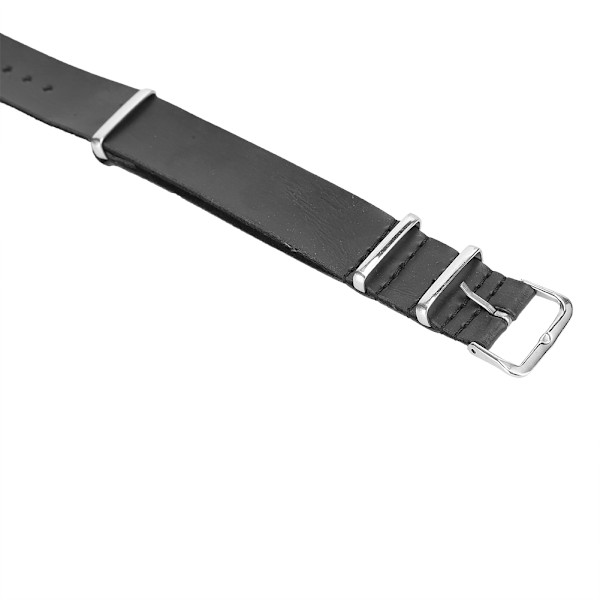 20mm PU-läder Armbandsur Rem Justerbar Armband Ersättningstillbehör Svart