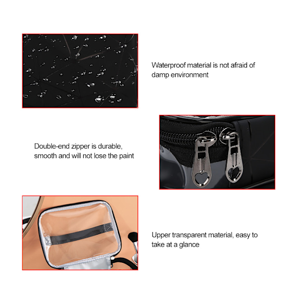 Mulifunktionel Kosmetikpose Dobbelt Lag Portabel Makeup Taske Toiletartikler Opbevaring Organizer Sort