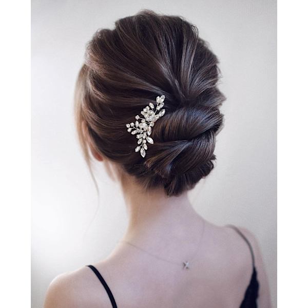 3st bröllop hårklämma-bridal blomma kristall hårnålar