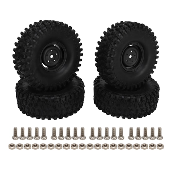 4 st RC Hjulset 1,9 tum 120 mm Diameter Plastdäck för 1/10 Skala RC Off Road Bil Svart