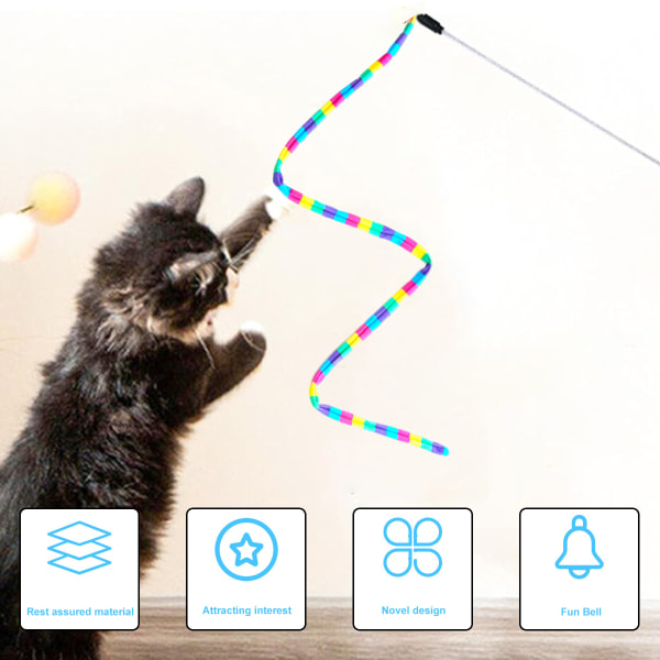 2-delt kattertepinne Innendørs interaktiv kattespydstang