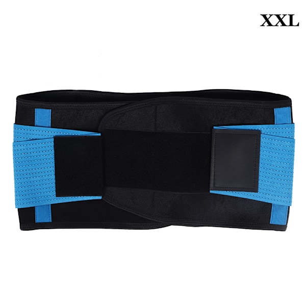 Midjestøtte Gym Fitness Sport Lumbar Ryggbeskyttende Belte for Full Squat Vektløfting Stang Dumbbell Trening XXL Blå