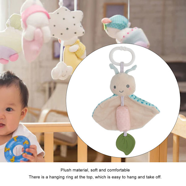 Plush Babyvognleke med Interessant Lyd Myk Lett Baby Håndrasle Leke for Hjem Bil Reiser Sommerfugl