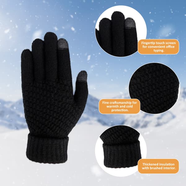 2 par dame vinter touch screen handsker Varme uldforede strikkede handsker Elastiske manchetter Vinter strikkede handsker