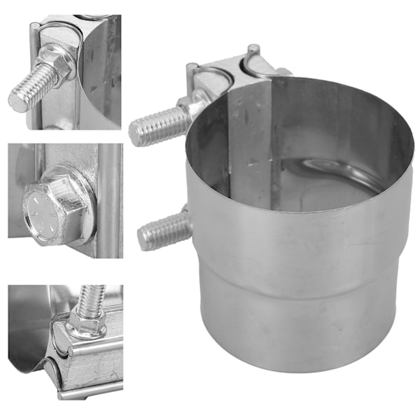 3,5 tum Avgasbandklämma Butt Joint Rostfritt Stål Koppling för Avgassystem, Downpipe, Headers, Manifold