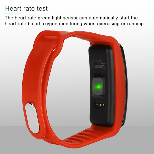 Hjertefrekvens Blodtryksmåler IP67 Vandafvisende Intelligent Ur Smart Armbånd (Orange)