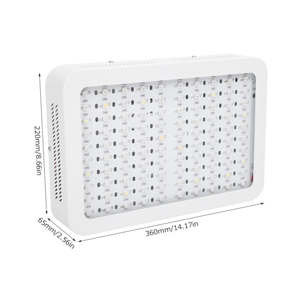 Vækstlys Panel 100 LED'er 1000W Fuld Spektrum Plantelampe Dobbeltkontakter til Spirende Blomstringsperiode EU Stik 85-265V