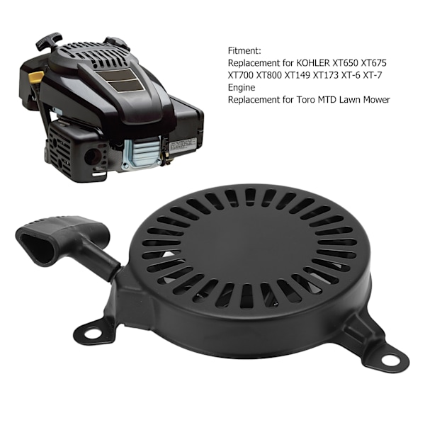 Tilbaketrekksstarter Start 14 165 07 S Motor Tilbaketrekksstarterutskifting for KOHLER XT650 XT675 XT700