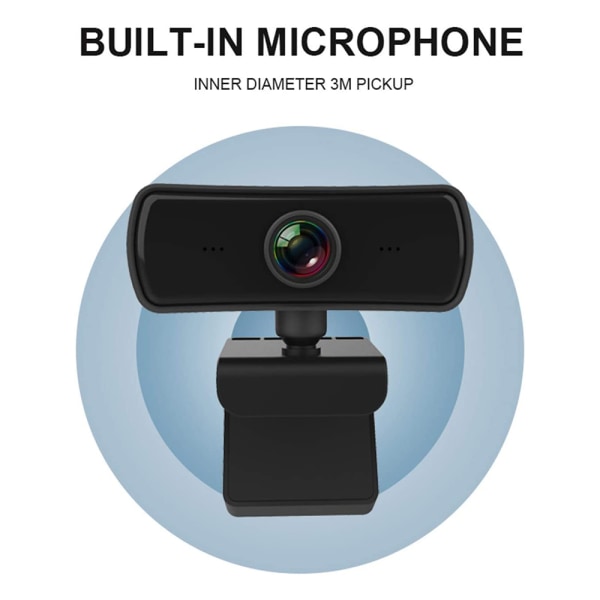 1080P op til 2K-webkamera, HD-webkamera med mikrofon- og privatlivsdæksel, USB-computerkamera, vidvinkelwebkamera, Plug and Play, til Zoom/Teams/OBS,