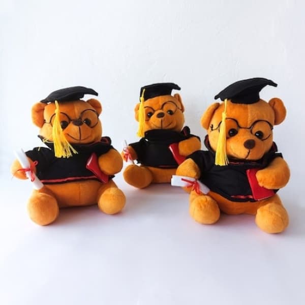 Charmerende Studenterhue Legetøj, Blødt Materiale Udstoppede Bamse, Studentergave Perfekt til Fejring af Milepæle
