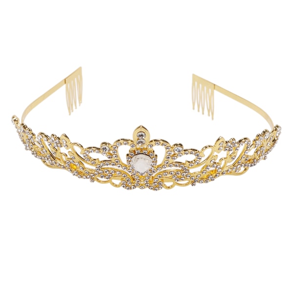 Brudgum Sash Crown Set Vacker Rhinestone Elegant Guld Brud Crown Axelband Kit för Bröllop