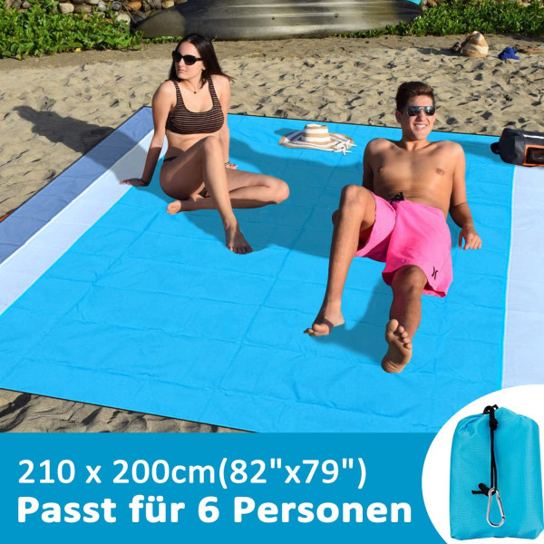 Strandtæppe picnic-tæppe 300 x 270 cm strandmåtte sandfri