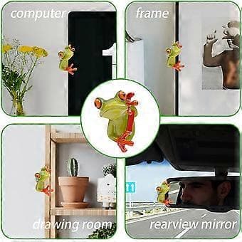3D Kikande Groda Roliga Bildekaler Backspegel Datorprydnader