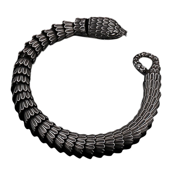 21cm Titanium Stål Armbånd Slangeformet Mænd Stilfuldt Armbånd til Daglig Brug Sort