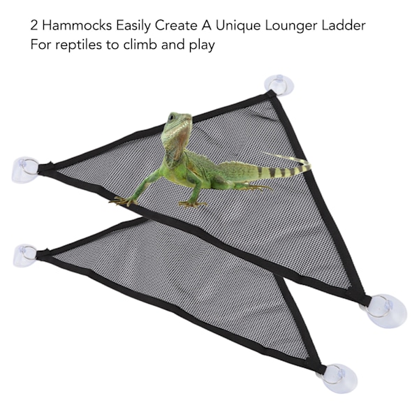 Reptil Hengekøye Kjølig Pustende Lounger Stige Reptil Svingeseng med Sugkopper for Skjeggagam Lizard Sommer 29x28x28cm (2 stk)