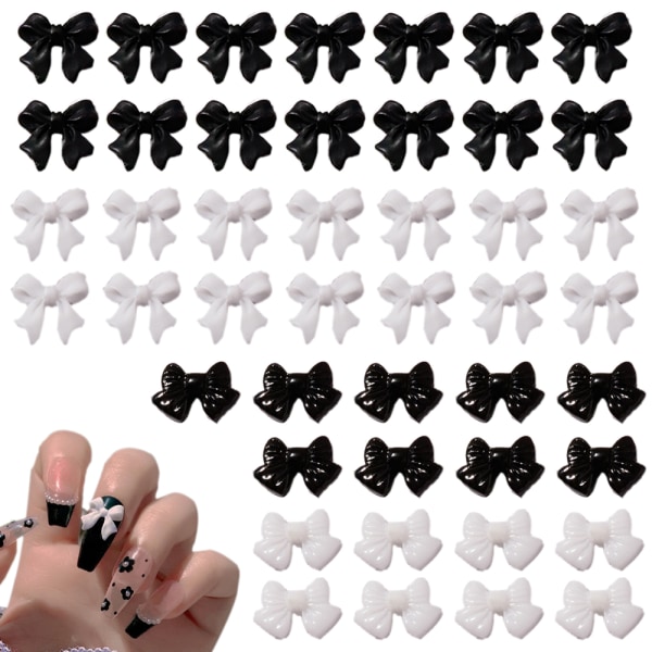 200 kpl 3D Bow Nail Art -koristeita, värikäs Bowknot Nail