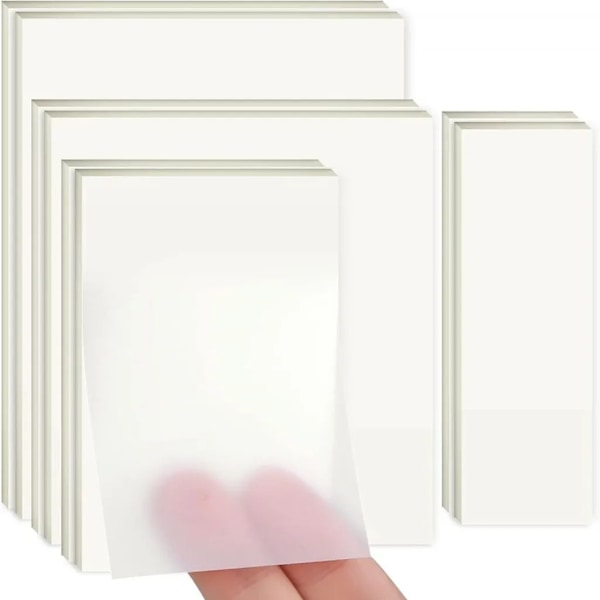 Vattentätt Memoblock, Självhäftande Anteckningsblock med Genomskinlig Design, Transparenta Klisterlappar för Kontor, Skola, Hem, Skissblock (400 Ark)