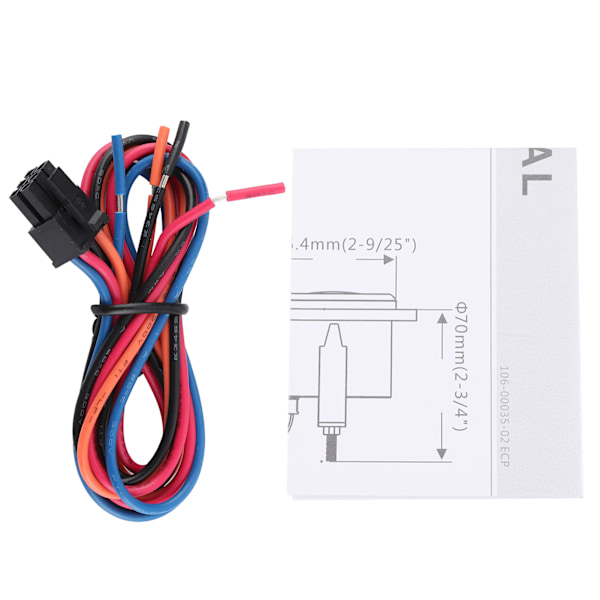 0‑9990RPM Turteller Måler IP67 Vandtæt Rød Baggrundsbelysning 52mm/2in LCD Display 9‑32V Sort Skive Guld Dæksel