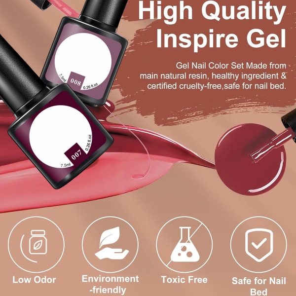 10 kpl/setti Geelilakkasarja Neon Red Glitter Semi Permanent Gel Lakka Soak Off UV Led Nails All For Manicureru