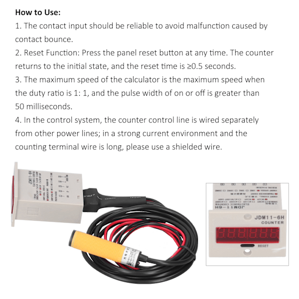 BERM Digital Display Counter Elektronisk Industrisensor Automatisk Induktion BEM‑6H‑30E4‑CTAC220V