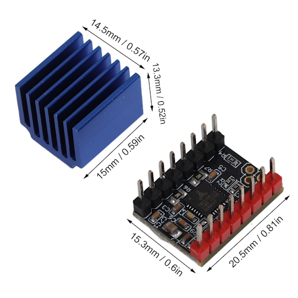 5 Sarjaa Askelmoottorin Ohjain UART-Tilassa Äänettömän Moduulin kanssa Jäähdytyselementin TMC2209 Lisävarusteella