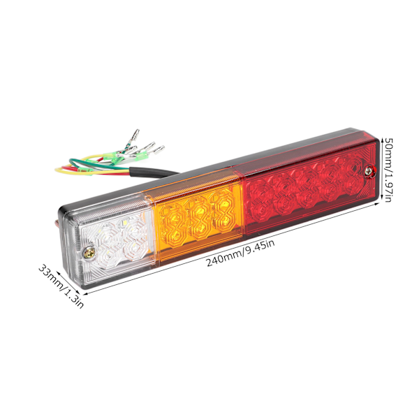 Par 12V 20LEDs Rektangulære Trailer Baglygter Vandtætte Bagside Markeringslys til RV Truck Camper