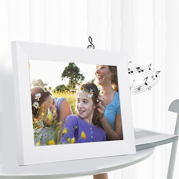 10,1 tums digital fotoram 1280x800 HD IPS pekskärm 1GB RAM 16GB ROM minne Väggmonterad elektronisk bildram för Android 6.0 100‑240V UK
