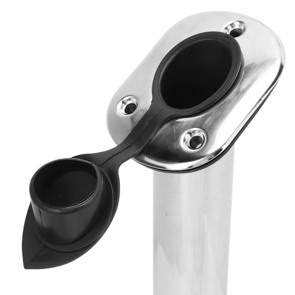 2 st Båtfiskespöshållare 9 tum Flush Mount 316 Rostfritt Stål UV PCV Foder med Lock 30° för Yacht