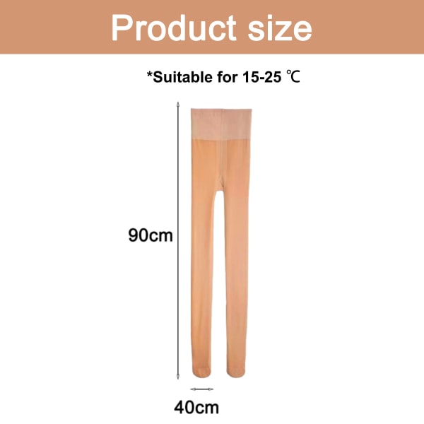 1 kpl 120 g samettittomia (15-25 ℃) kaksikerroksisia pehmustettuja nude-sukkahousuja