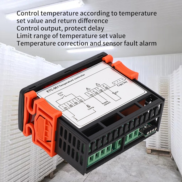 Digital Frystemperaturregulator Extern Fahrenheit Celsius Växlingsbar Kylskåpsavfrostning Kalibrerings Termostat 230VAC