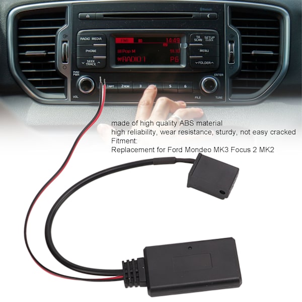 Auton Bluetooth-musiikkisovitin Audio Stereo Aux-kaapeli Ford Mondeo MK3 Focus 2 MK2:n korvaava