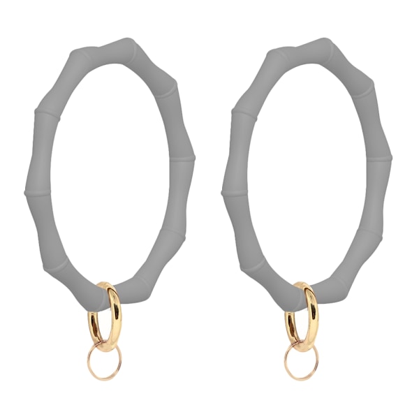 Bambu form stil silikon armband nyckelring armband nyckel chai light grey