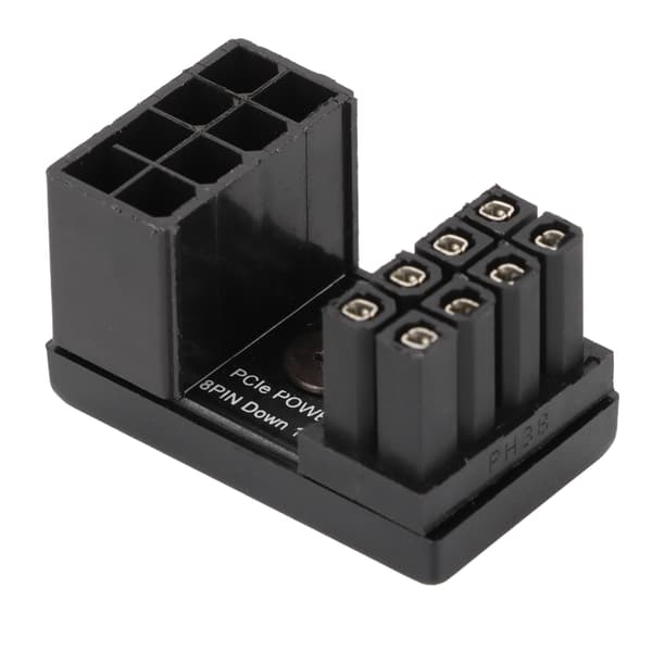 Grafikkort Strømadapter Konnektor, 90 Graders Op Ned Vinklet Strømstik Adapter til Problemfri GPU Grafikkort Installation, Styrestik