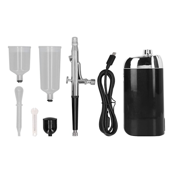 Ledningsfri Airbrush-sæt USB-opladning Let Bærbar Håndholdt Mini Sprøjtefarve Airbrush-sæt til Kagedekoration Manicure Sort