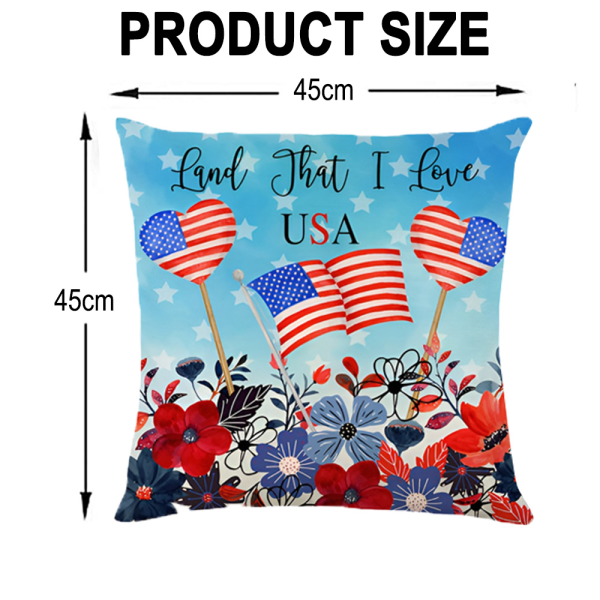 4th of July Throw Pillow Covers Set of 4 Independence Day