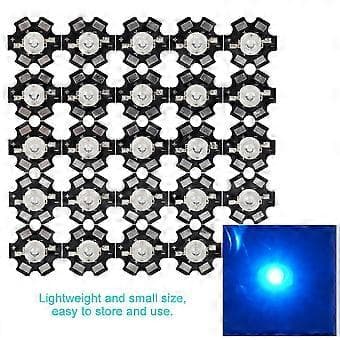 3W High Power LED Lampe Perler Emitter Diode Chips til DIY Belysningsarmaturer Blå