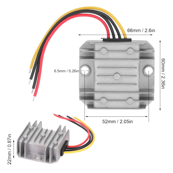 12V til 24V Strømkonverter Regulator Vanntett Strømkonverter Inverter (3A4L)