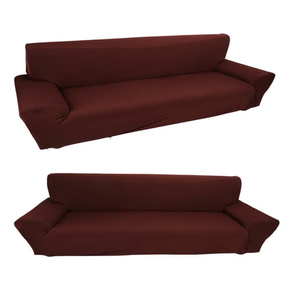 Supermykt og elastisk sofatrekk for stor sofa, elastisk sofatrekk med sklisikker base, ensfarget møbelbeskytter med enkel montering