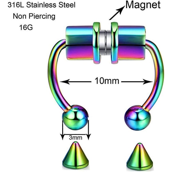 Falsk næsering hoop magnetisk septum næsering hestesko rustfrit