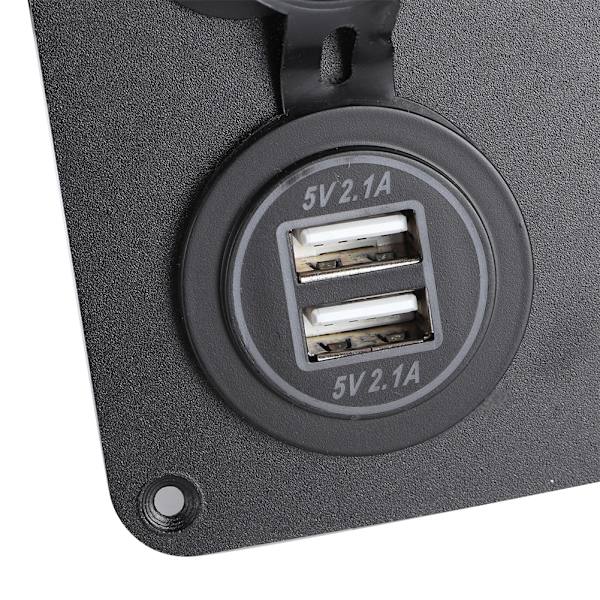 5 Gang LED Toggle Switch Panel med Digital Voltmeter Universal til RV Bil Motorbåd Grøn