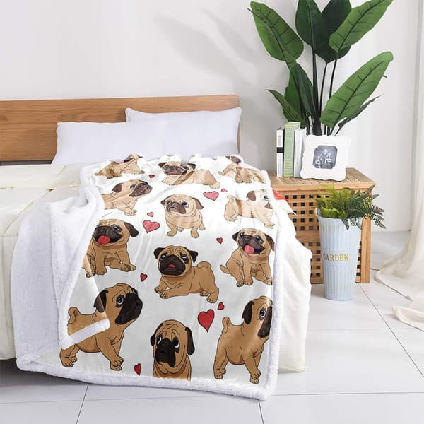 Mops kramme tæppe, varmt tæppe, blødt og fluffy 100x75