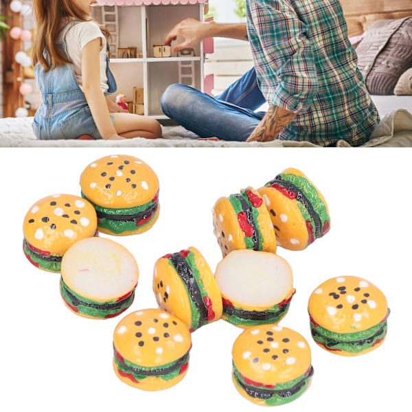 Miniature Madspil Burger Model Børns Hamburger Legetøj 1/12 Dukkehust Tilbehør til Børn 3 År+