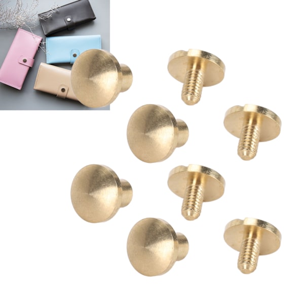50 Set Mässingsnitar Kit DIY 8mm Spårskruv Dekorativ Böjd Nit för Läder Väska Tyg Byxor Papper 5mm / 0.2in
