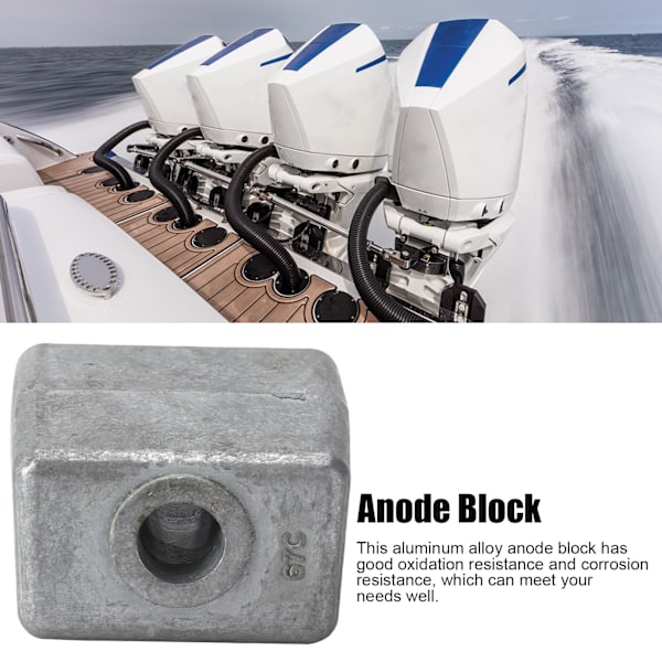 Anoderblokk Aluminiumlegering 436745 Erstatning for OMC Stringer/Cobra 1982‑1993